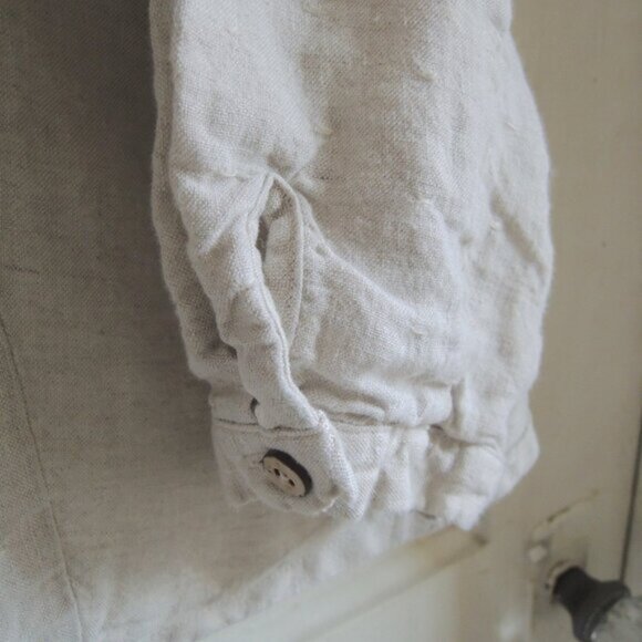 Son de Flor Tan 100% Linen Classic Shirt XL *Runs S - Picture 6 of 12